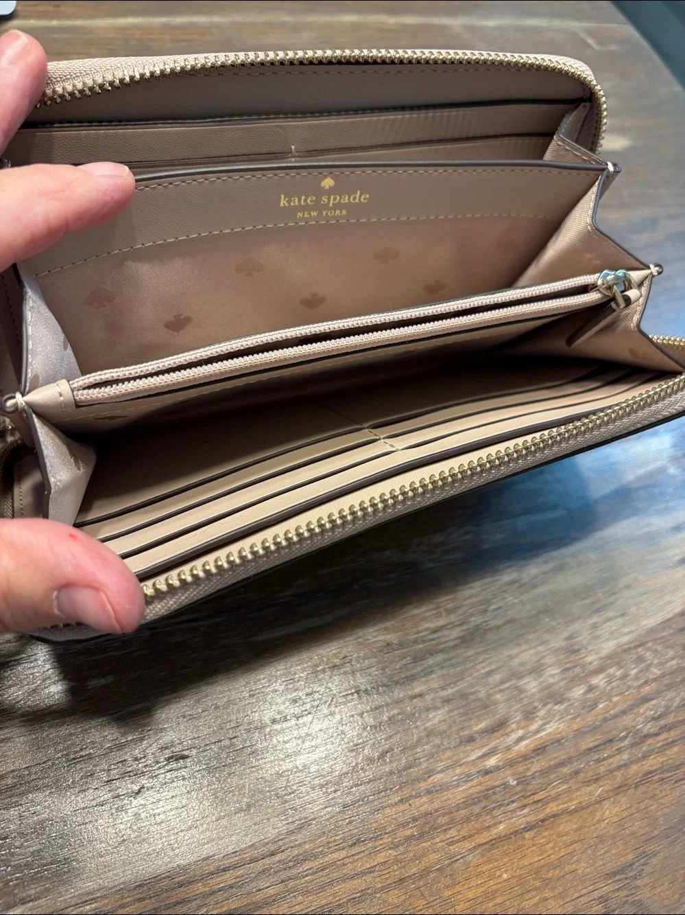 kate spade Blush Pink Zip-Around Saffiano Wallet